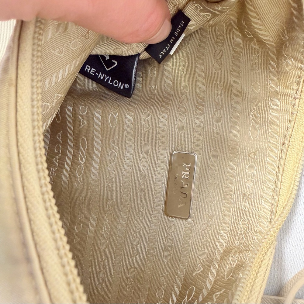 Pre loved - Prada Tan Nylon Shoulder Bag - Picture 15 of 16